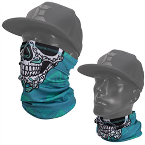 Exalt Neck Gaiter Mask / Face Cover - Sugar Skull Blue - Exalt