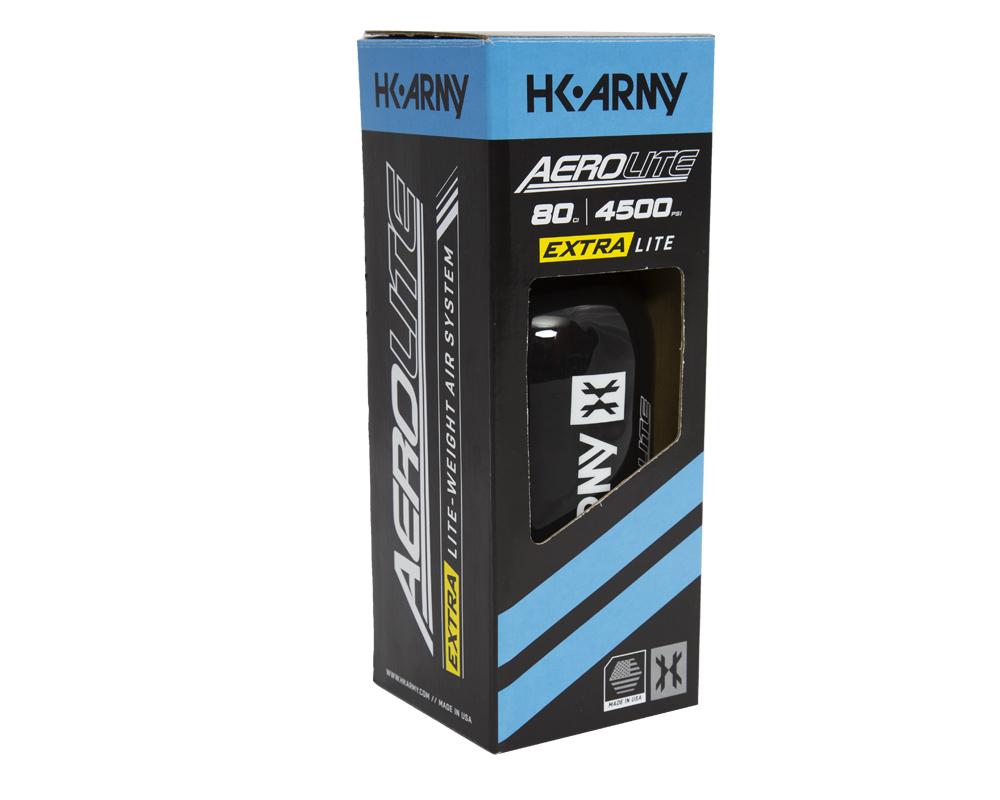 HK Army AeroLite "EXTRA LITE" Tank w/ Aerolite2 Pro Reg - 80ci / 4500psi - Black - HK Army