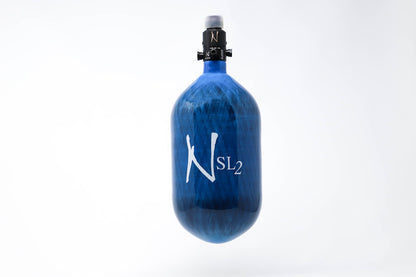 Ninja 68ci 4500psi SL2 HPA Paintball Tank - Blue w/ White Logo - Standard Reg