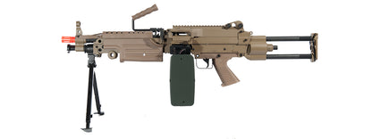 Cybergun FN Licensed M249 Airsoft AEG Machine Gun Paratrooper Tan - Cybergun
