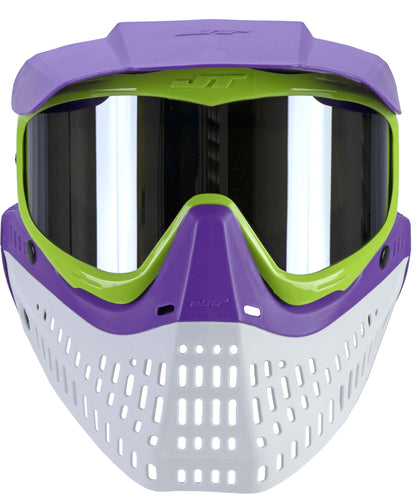 JT Spectra Proflex LE Goggle - Purple/Lime/White - w/ Prism 2.0 Chrome Lens + Vortex II Fan - JT