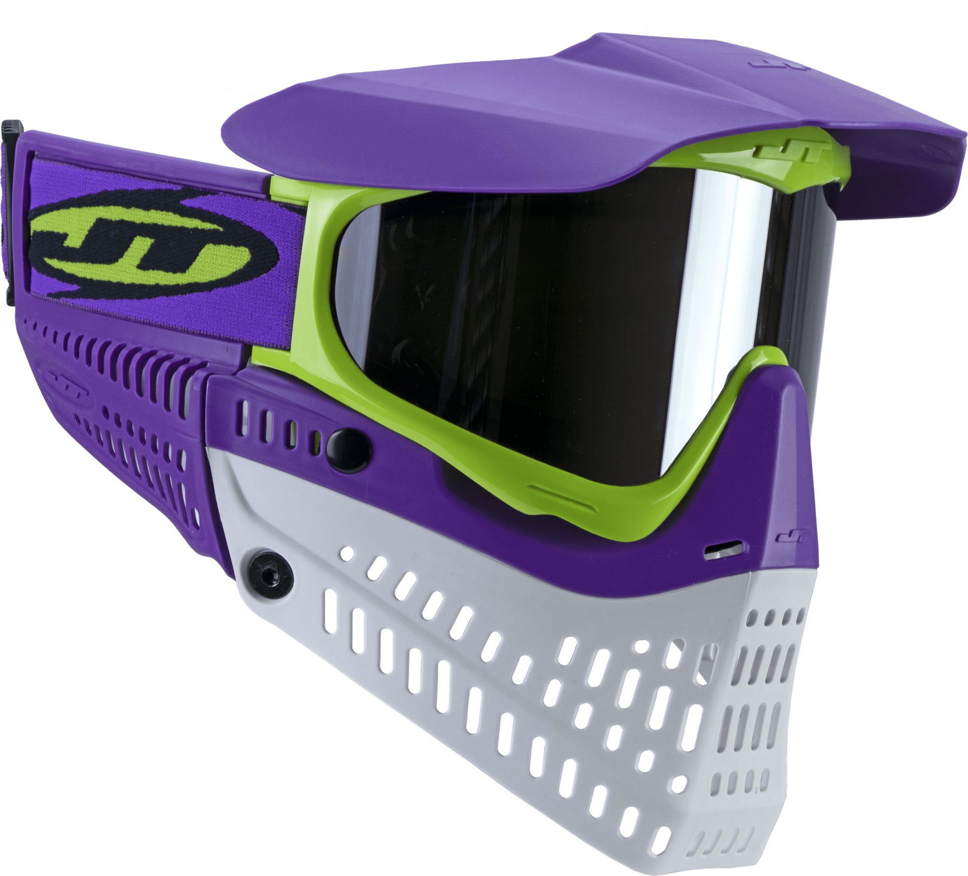 JT Spectra Proflex LE Goggle - Purple/Lime/White - w/ Prism 2.0 Chrome Lens + Vortex II Fan - JT