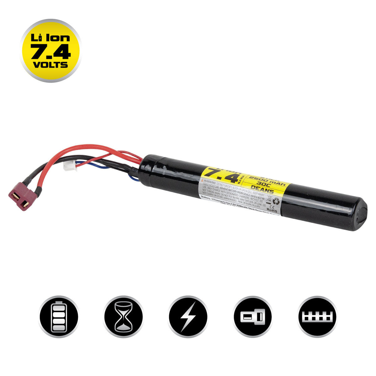 Valken Energy Li-Ion 7.4V 2500mAh Stick Style - Deans