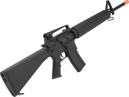 CYMA Full Size M16A3 Airsoft AEG Rifle w/ LiPo Ready Metal Gearbox &amp; Full Stock - Black - Evike