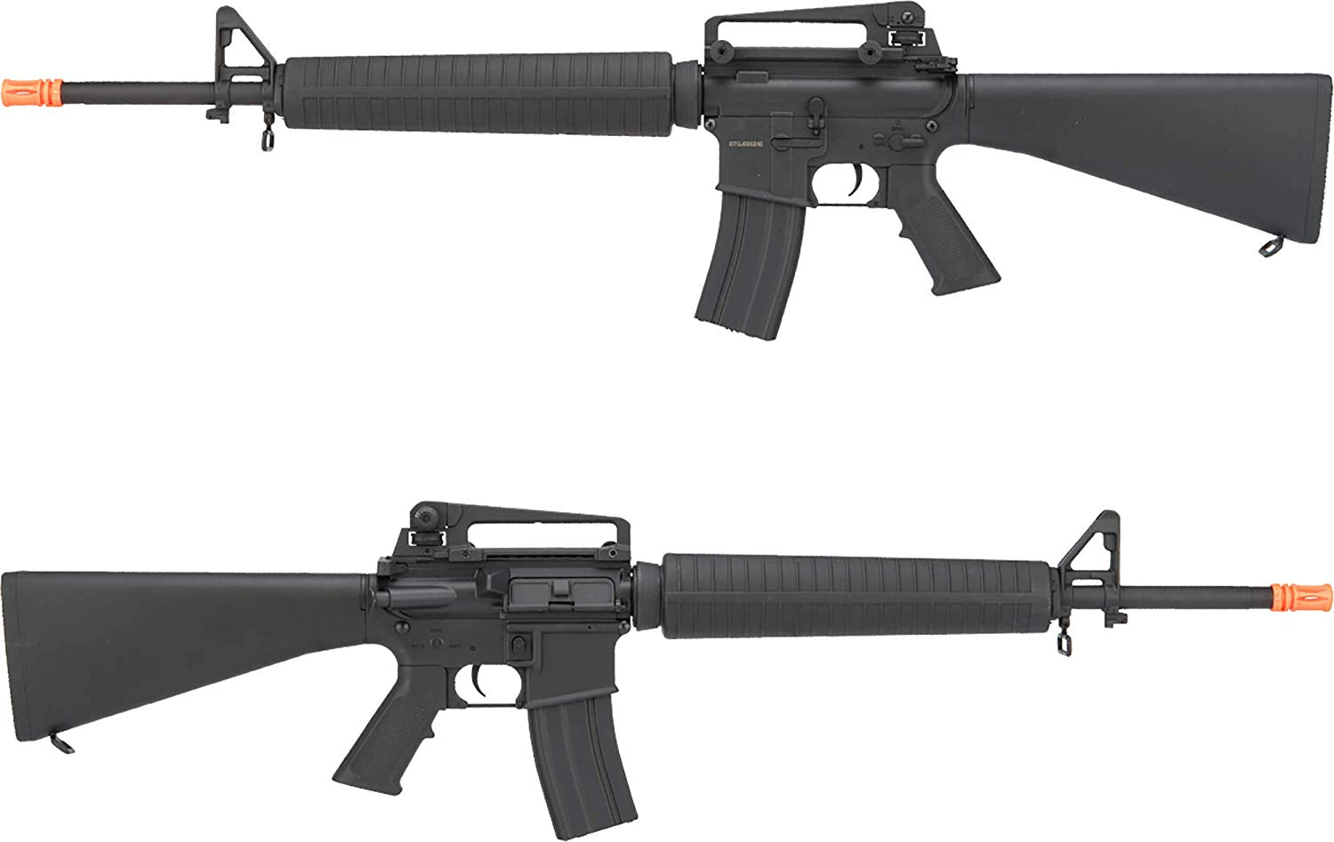 CYMA Full Size M16A3 Airsoft AEG Rifle w/ LiPo Ready Metal Gearbox &amp; Full Stock - Black - Evike