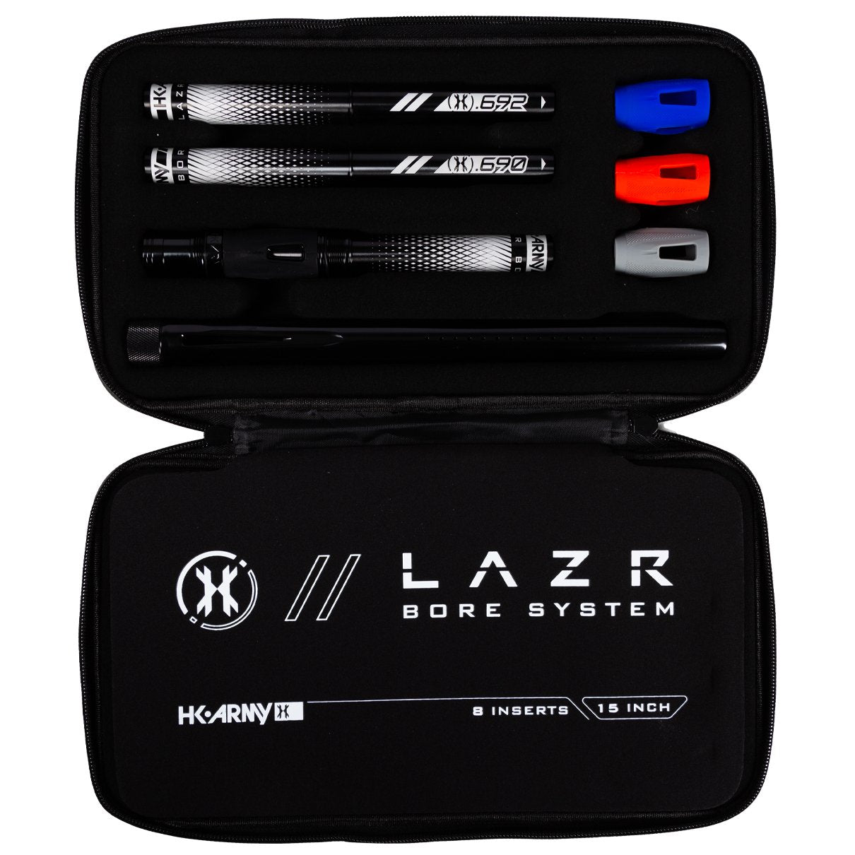 HK Army LAZR Barrel Kit (15") - Autococker - Polish Black - Black Inserts