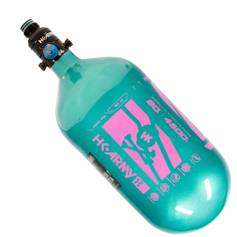 HK Army Slash "EXTRA LITE" Tank w/ Aerolite Reg - 80ci / 4500psi - Metallic Turquoise/Pink