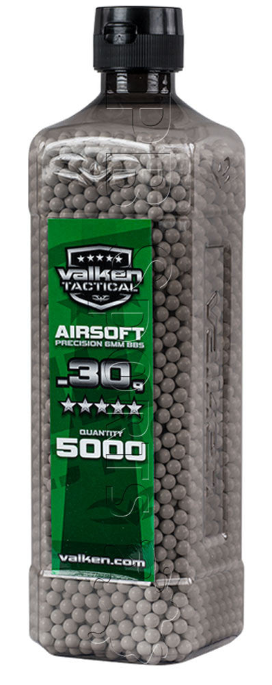 Valken .30g White BBs 5000 Count Bottle - Valken Paintball