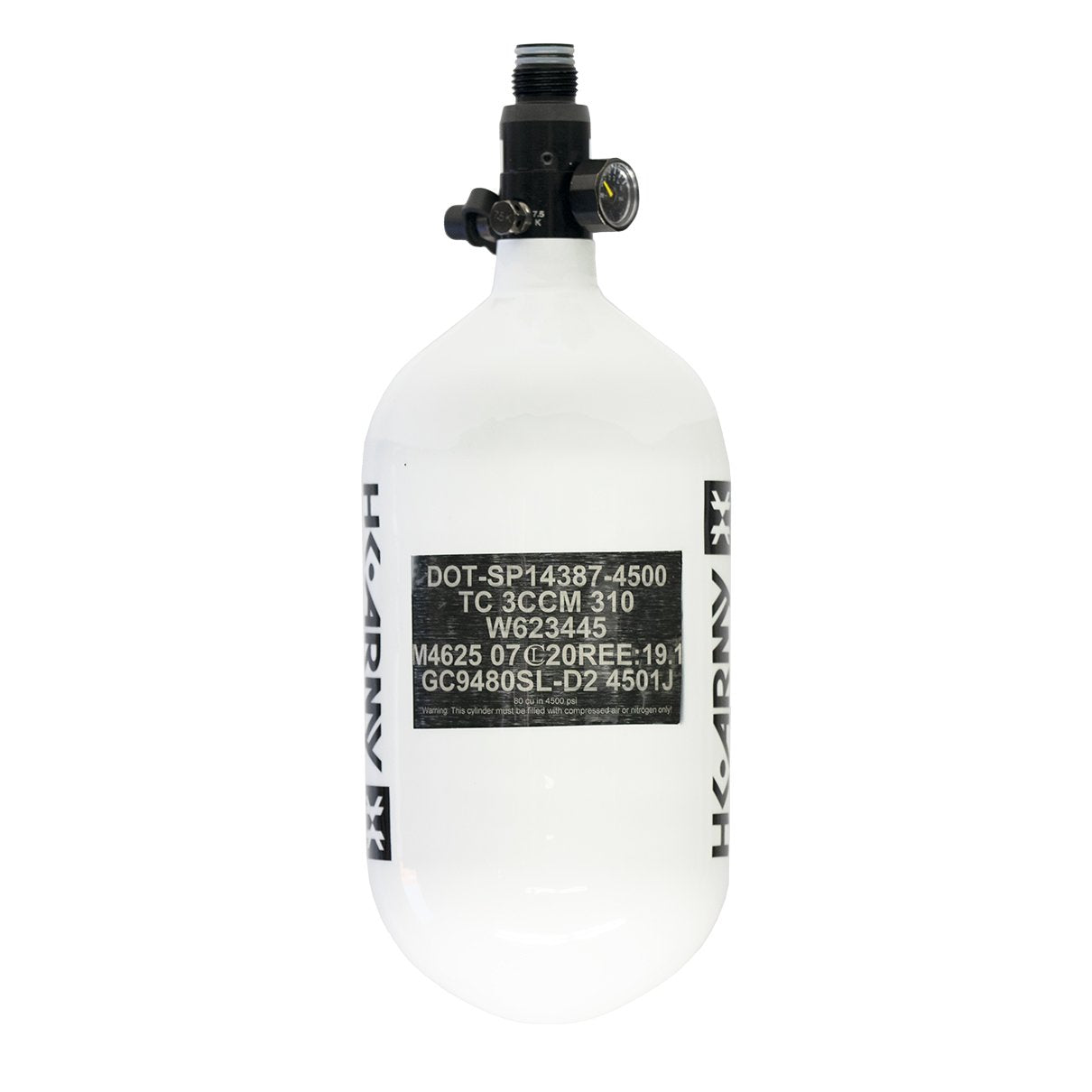 HK Army AeroLite "EXTRA LITE" Tank w/ Aerolite2 Pro Reg - 80ci / 4500psi - White - HK Army