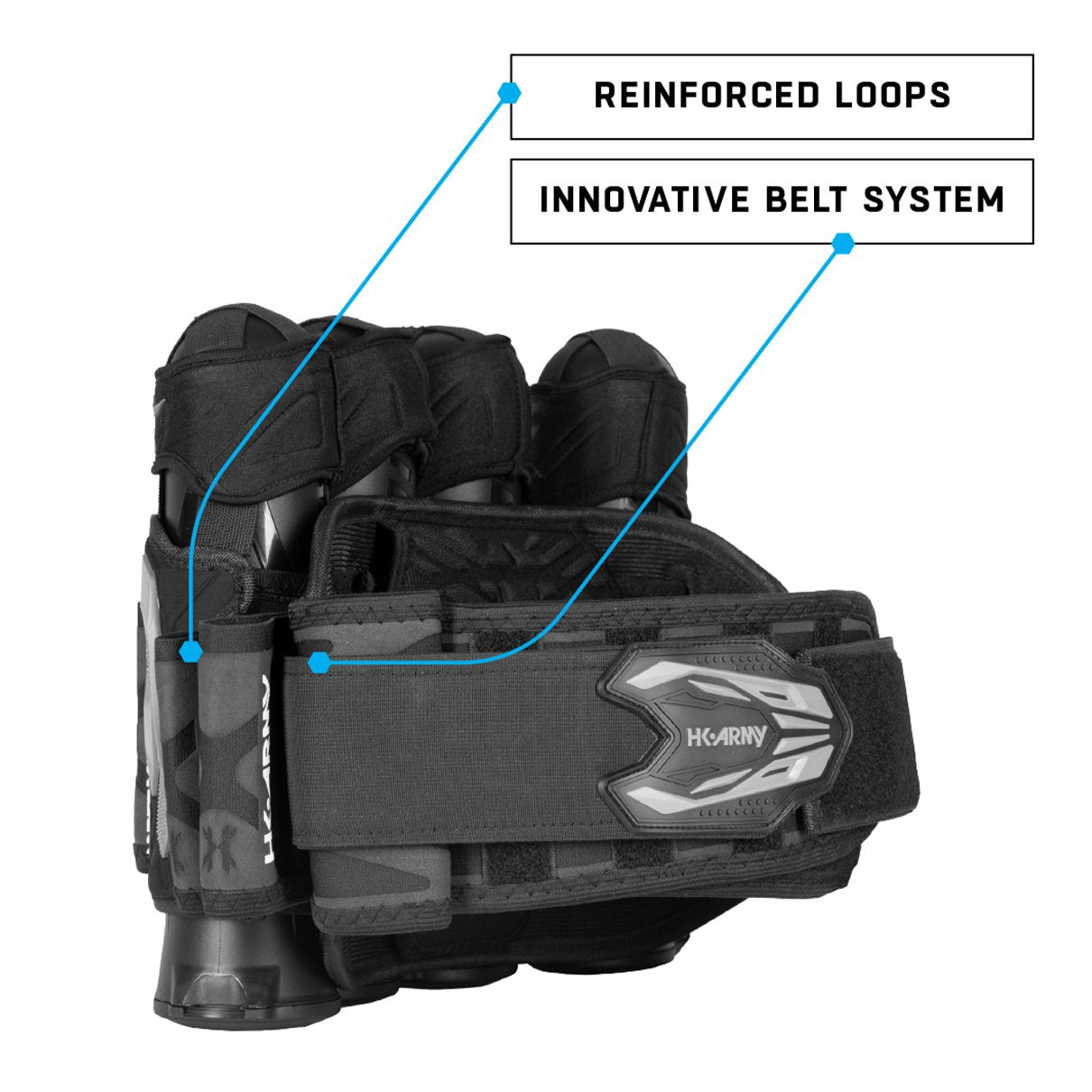 HK Army Zero G 2.0 Harness 4+3 - Black/Black - HK Army
