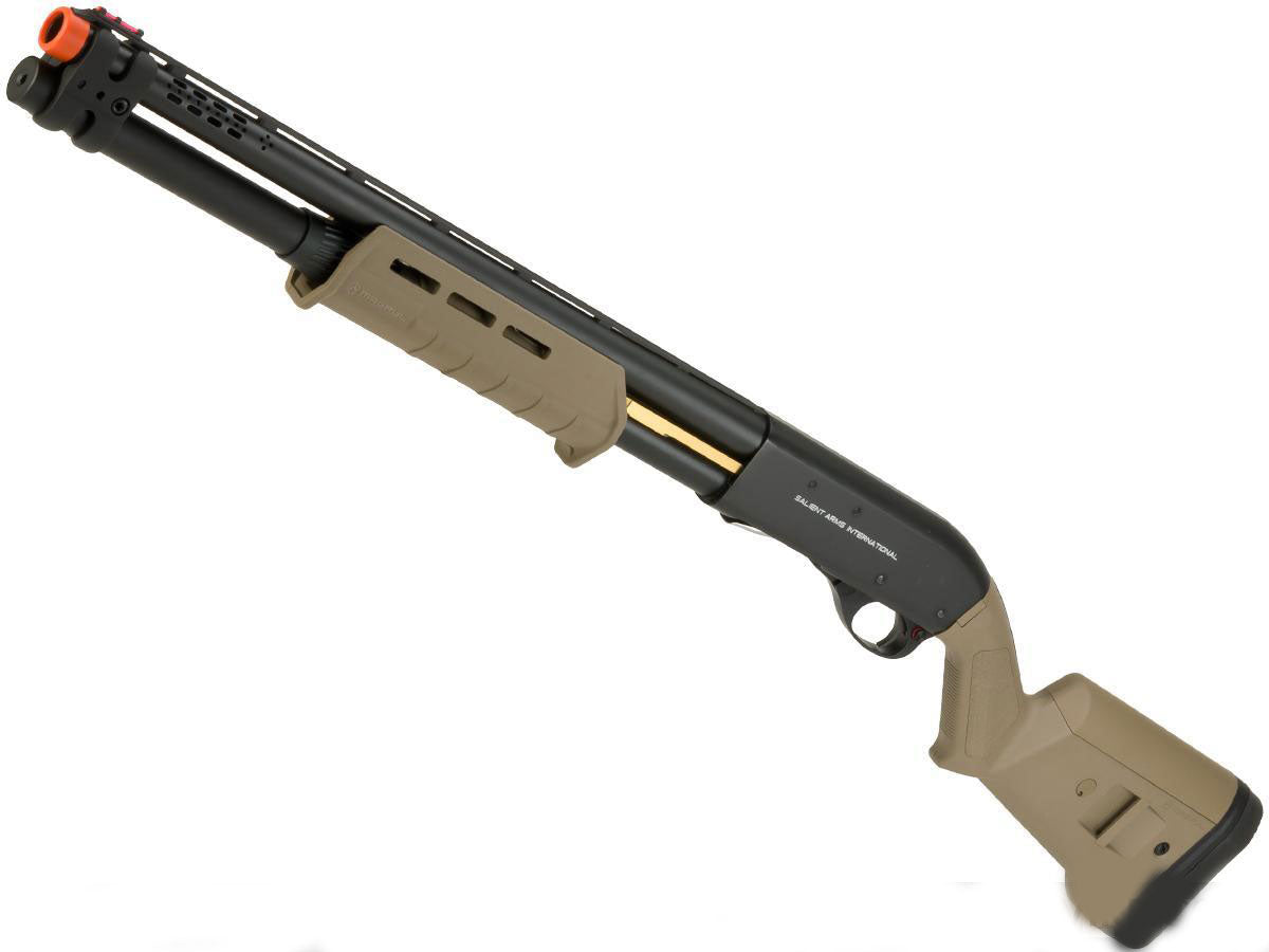 EMG Salient Arms Licensed M870 MKII Airsoft Training Shotgun Magpul Style - Dark Earth - Evike