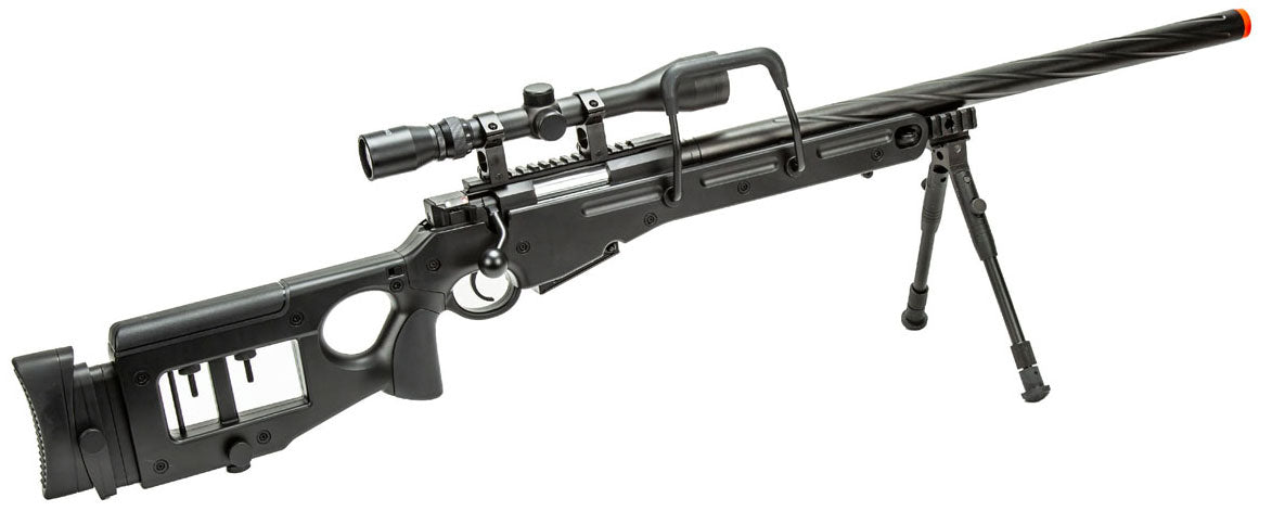 WellFire SV98 Bolt Action Airsoft Sniper Rifle w/ Scope and Bipod - Gray