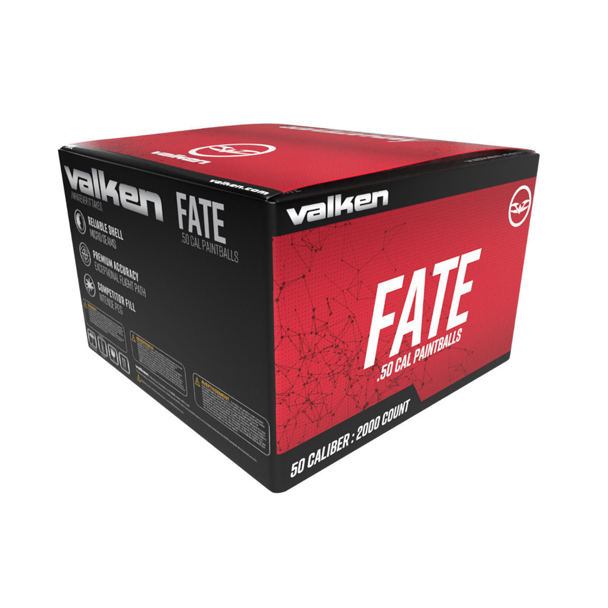 Valken Fate .50 Cal Paintballs - 2000 Count Box - Yellow Shell / White Fill - Valken Paintball