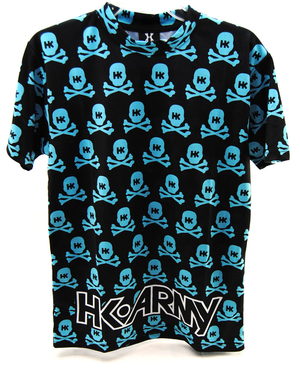 HK Army Dry Fit T-Shirt All Over Black/Cyan - Small - HK Army