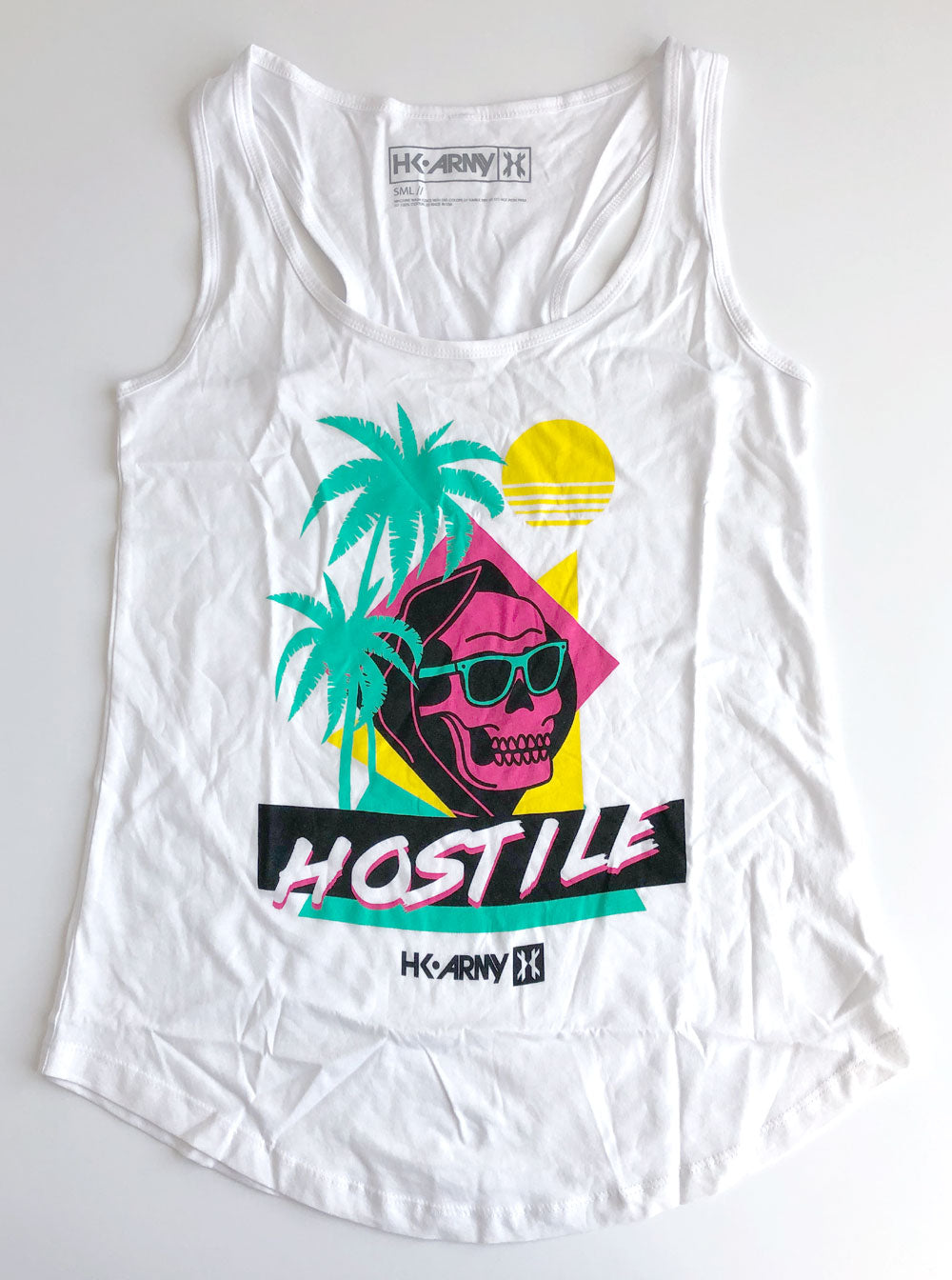 HK Army Paintball Tank Top Tropical Skull White - Small - HK Army