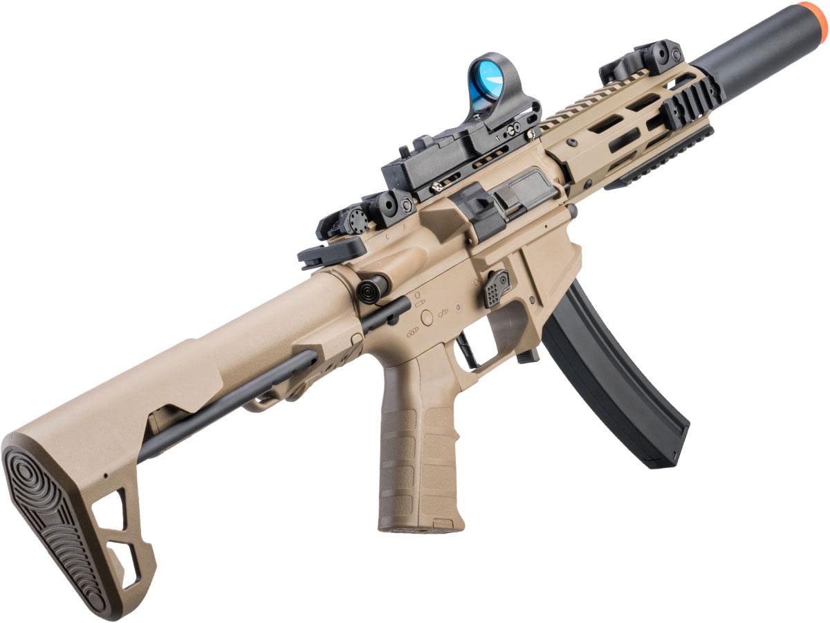 King Arms PDW 9mm SBR Airsoft AEG Rifle w/ M-LOK - Dark Earth