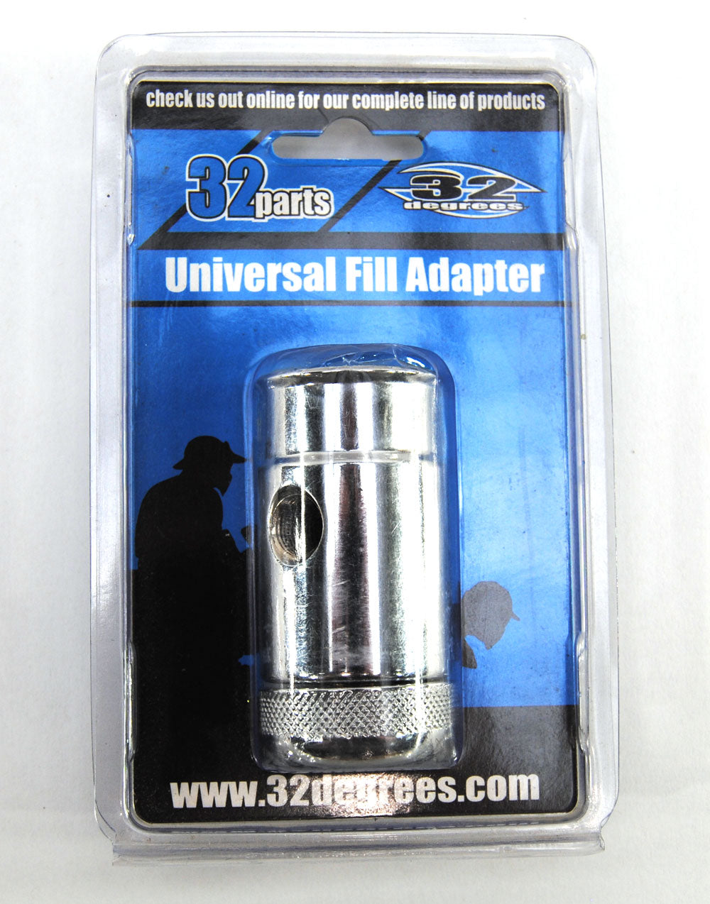 32 Degrees KAPP Drop Zone Universal Tank Fill Adapter w/ On/Off Knob - Chrome - 32 Degrees
