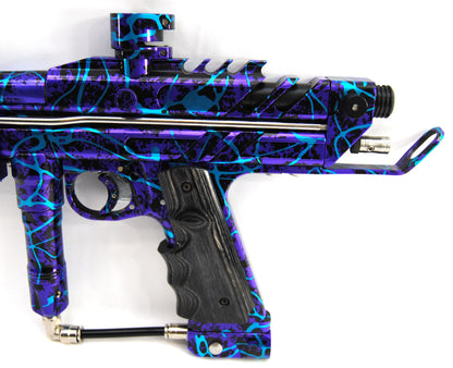 Used Mark Davis MK5 Autococker - Black/Purple w/ Teal Splash Anno