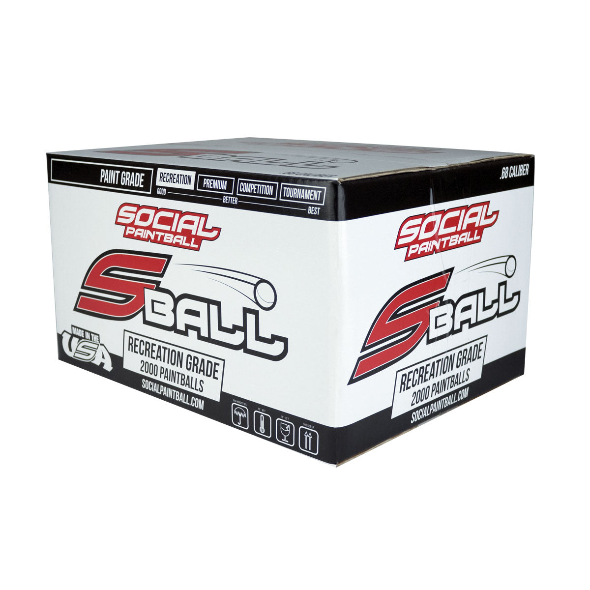 2000 Count Social S Ball Paintballs - Orange Fill - Social Paintball