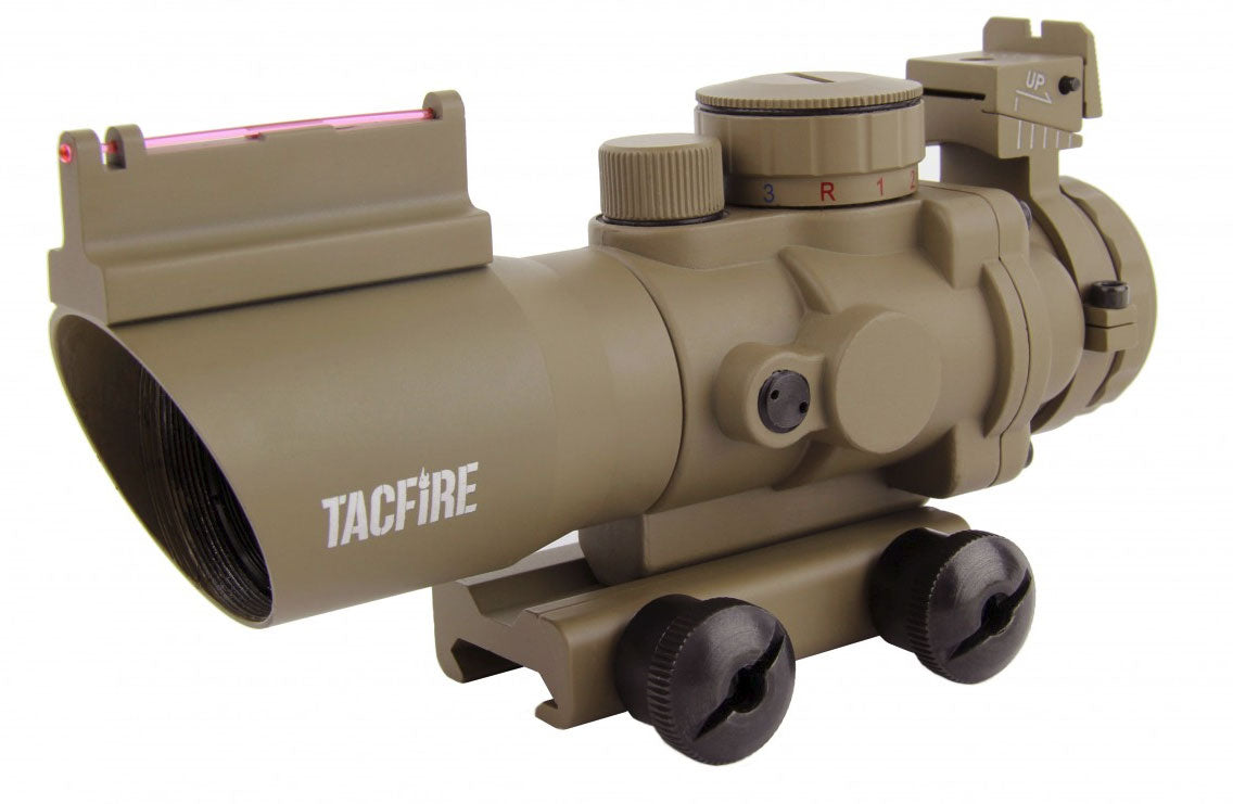TacFire 4x32 Prismatic Tri Illuminated Scope - Horseshoe Reticle - FDE ...