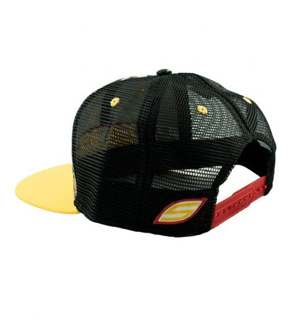 Social Paintball Snapback Hat - Black Hawaiian Yellow Bill Trucker - Social Paintball