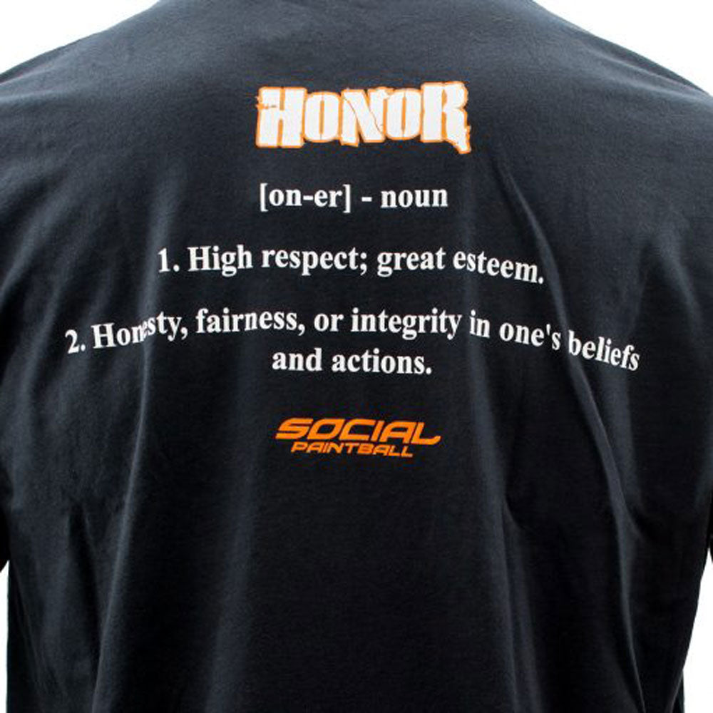 Social Paintball Honor Crew T-Shirt Black/Orange - Medium - Social Paintball