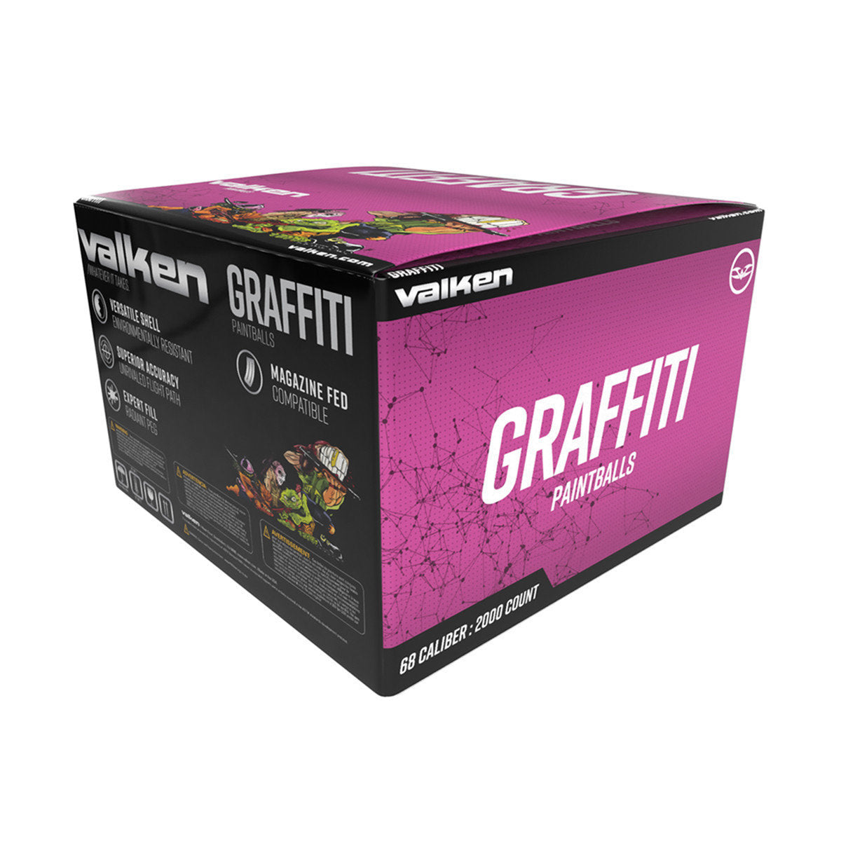 Valken Graffiti Paintballs - 2000 Count - Brown & Yellow Strip Shell / Yellow Fill - NO SHIPPING