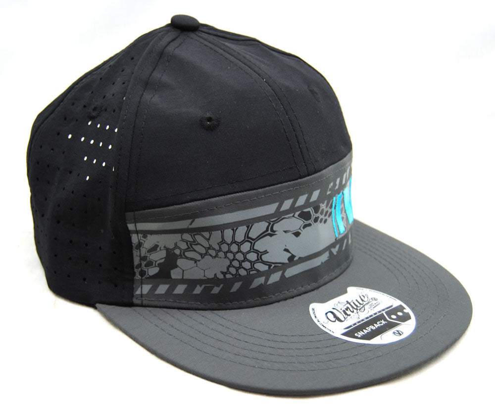 Virtue Snapback Hat Grey/Black/Cyan - One Size Fits Most - Virtue
