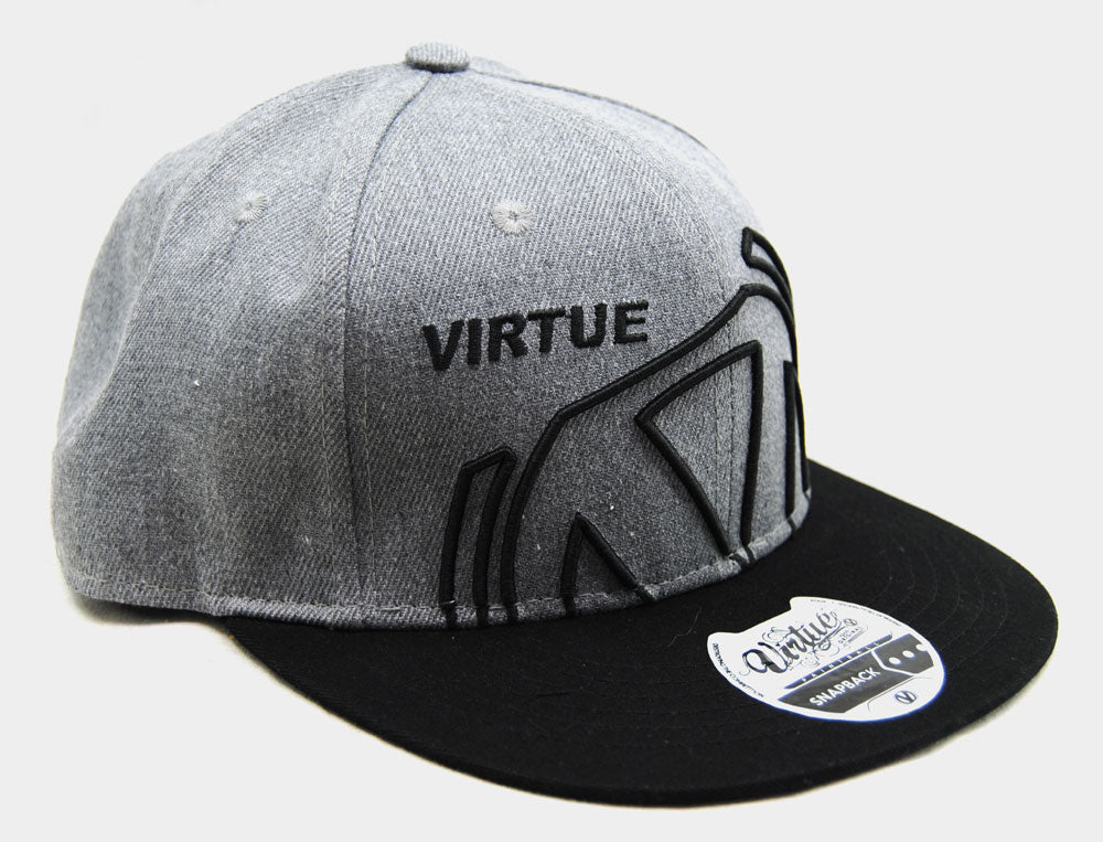 Virtue Snapback Hat Grey/Black - One Size Fits Most - Virtue